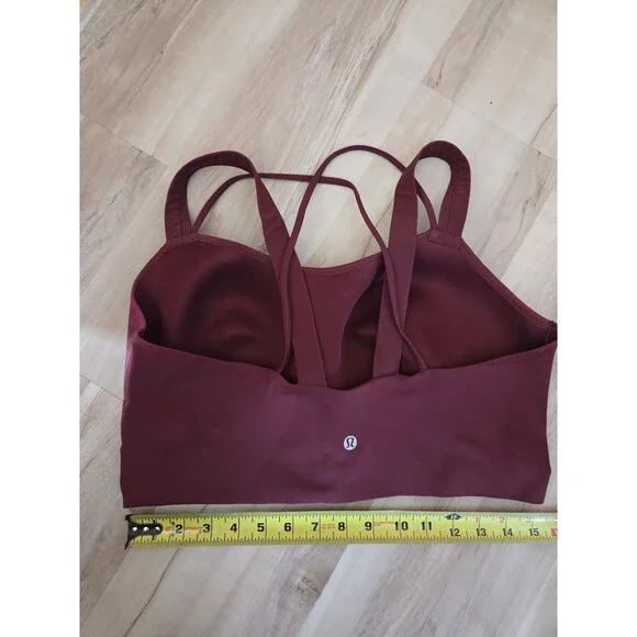 Lululemon Burgundy Sports Bra Strappy Back Formed Cups No Tag XXL ? - Picture 4 of 5